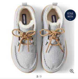 Women's All Season Lands End Bootie Slippers Gray Heather Sz. 7